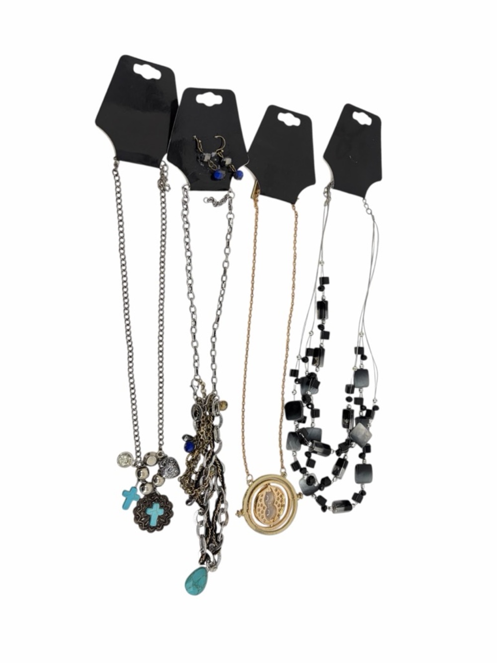 Mixed Women’s Necklace Set - Black, Gold, Silver, Turquoise